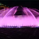 Chennai Gruji Temple Lotus Shape Music Dancing Water Fountain, India