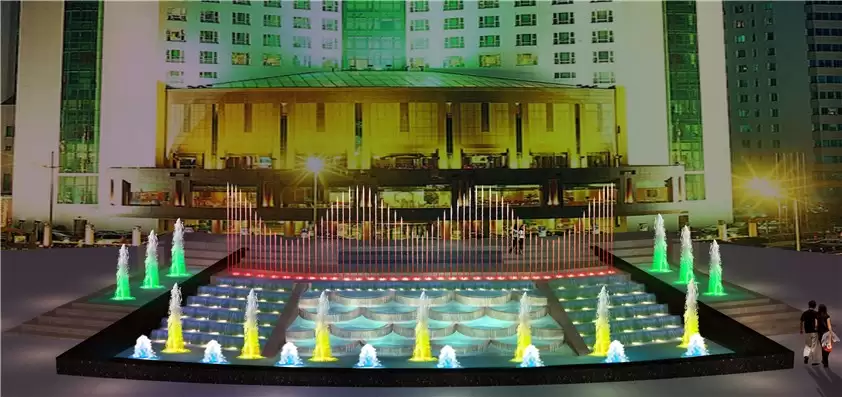 Grand Sun City Hotel Pool Water Fountain Synchronized With Music And Lighting, China1