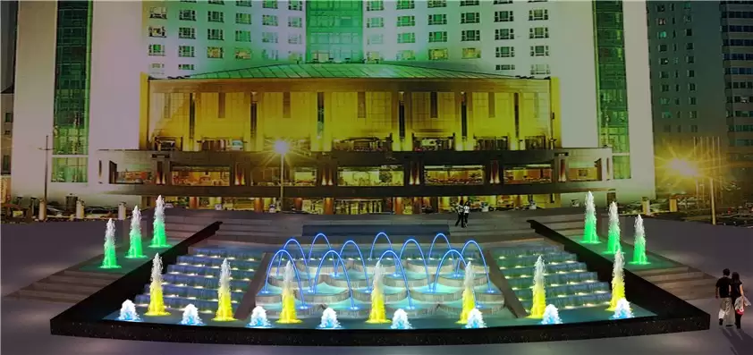 Grand Sun City Hotel Pool Water Fountain Synchronized With Music And Lighting, China2