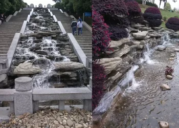 Teli Park Artificial Rock Cascade Waterfall Fountain China