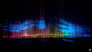 musical fountain with water screen movie