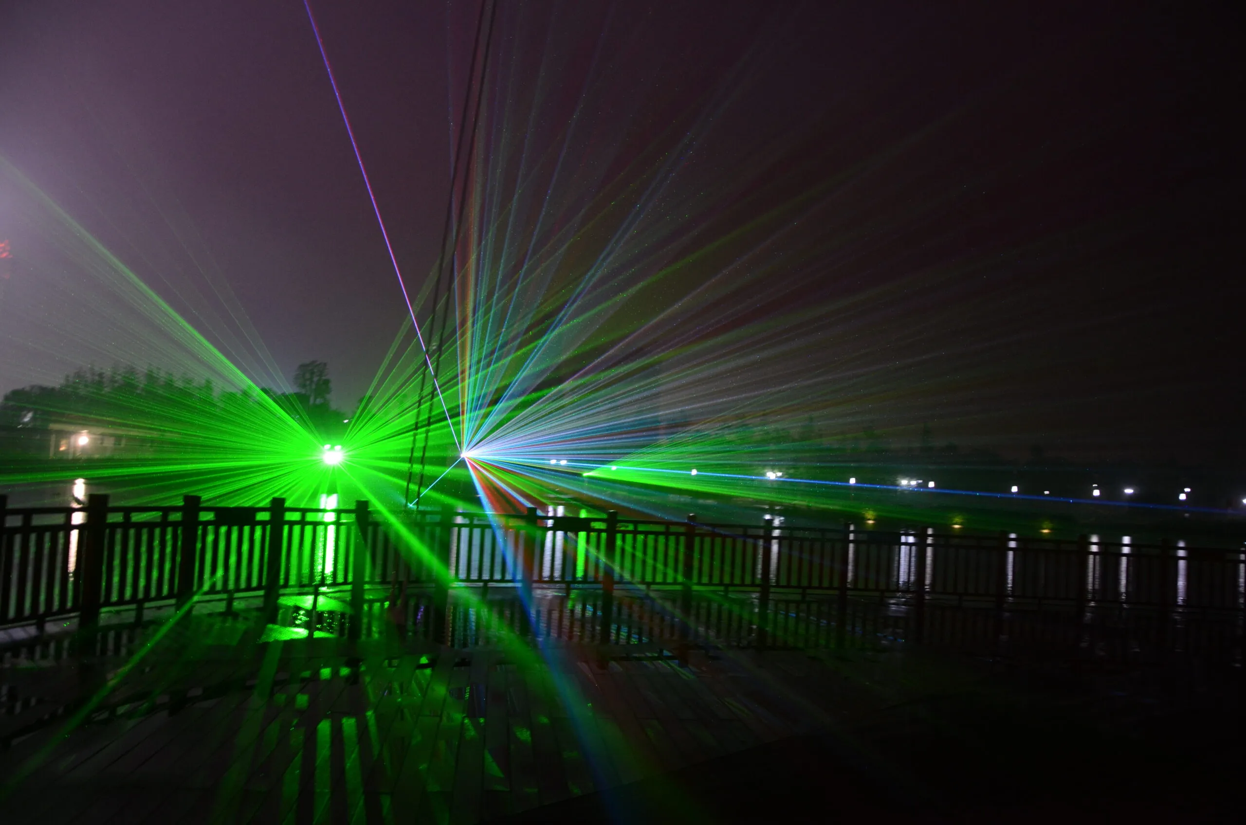 Laser beam for water show
