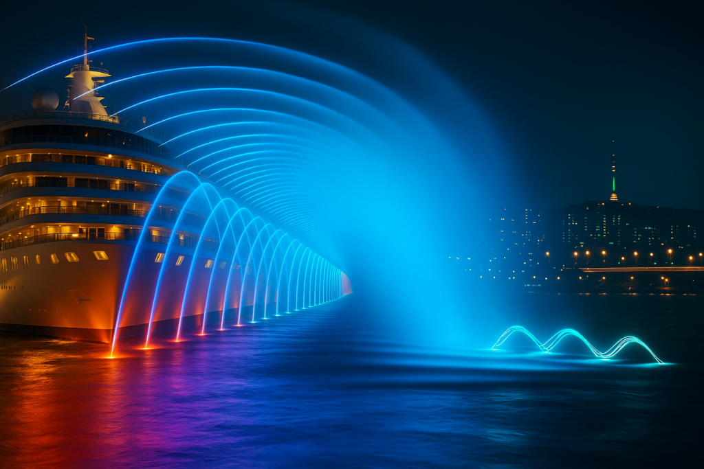 Himalaya Music Fountain Successfully Secured Cyprus Cruise Digital Fountain Project 1 Digital fountain installation on luxury cruise ship in Cyprus by Himalaya Music Fountain