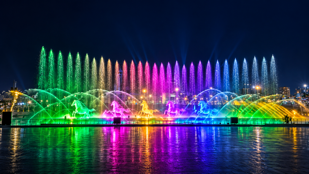 Nomad Heritage Lake Musical Fountain in Bishkek